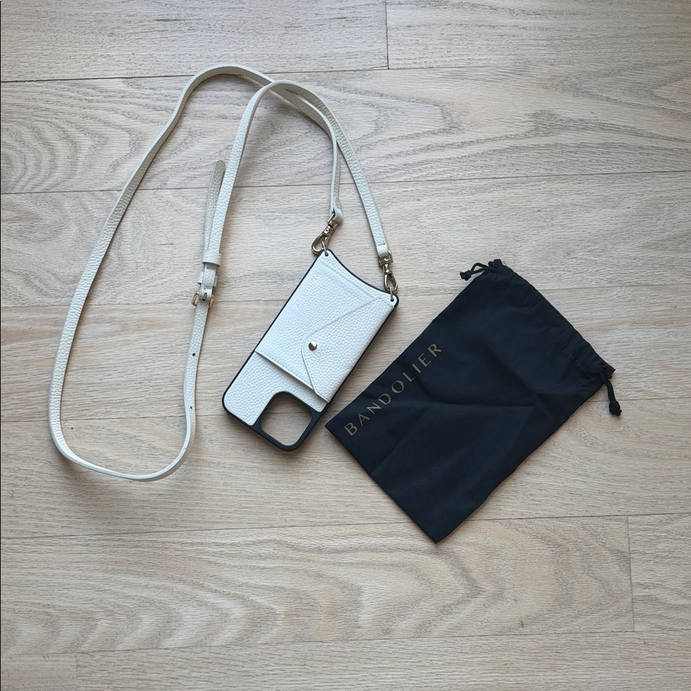 Bandolier Cream Crossbody Phone Case with Pouch iPhone Pro 13 Max